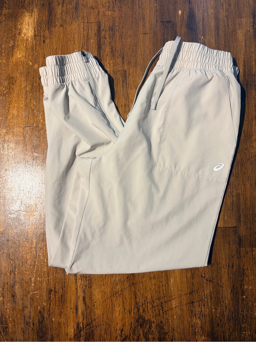 ASICS Cream Elastic-Waist Performance Joggers